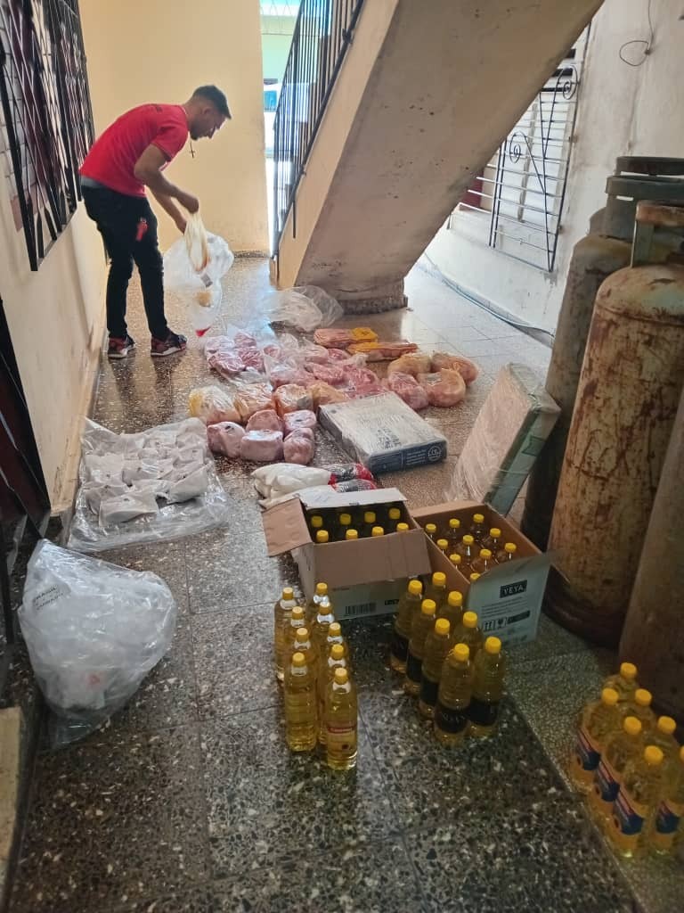 Part of a food shipment to the seminary headquarters in Jaguey Grande, Cuba.