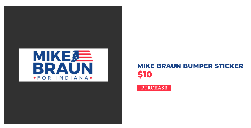 Mike Braun for Indiana: Store Bumper Sticker - White