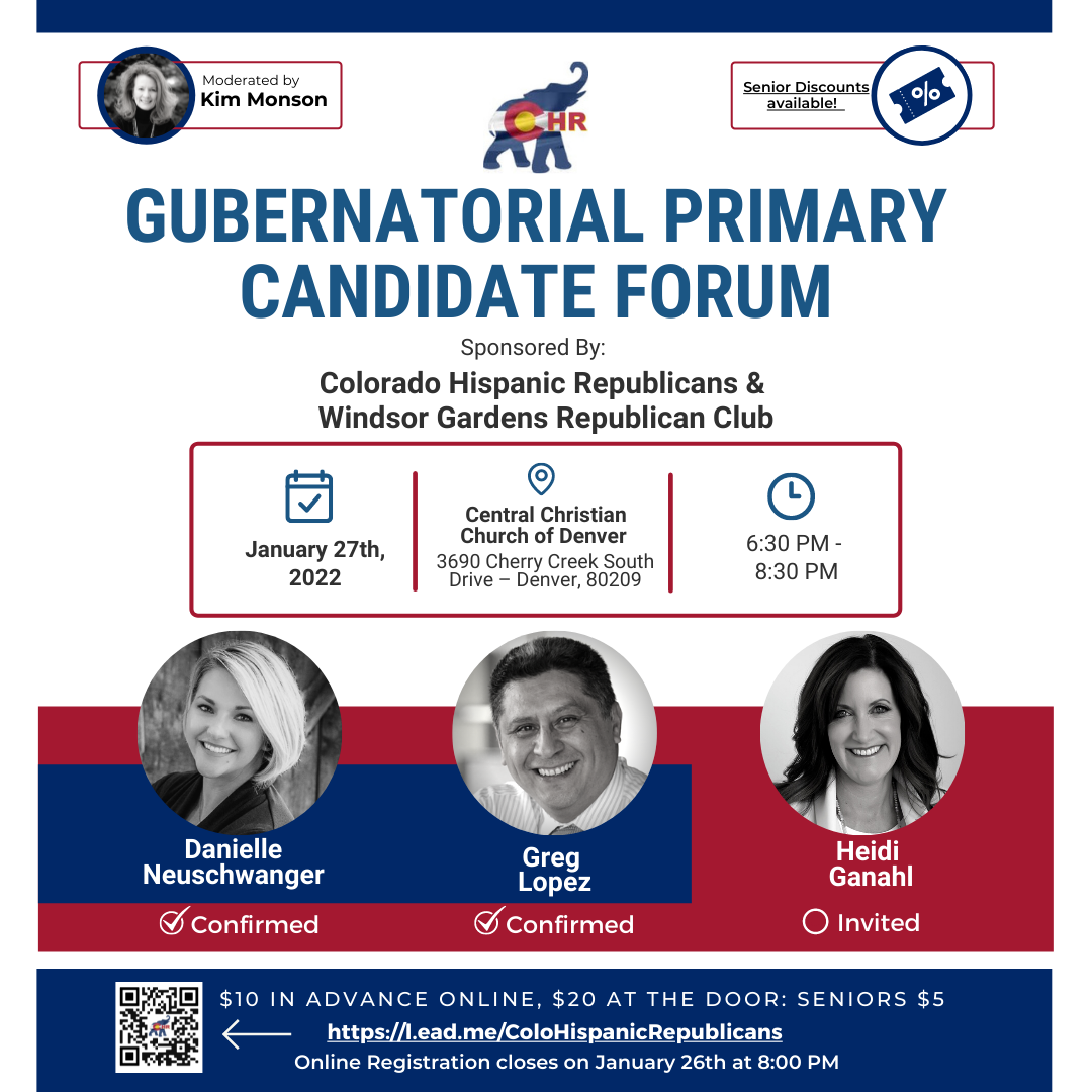 Colorado Hispanic Republicans: Gubernatorial Primary Candidate Forum