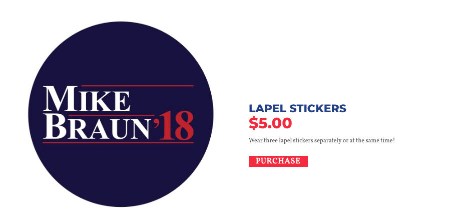 Mike Braun for Indiana: Store Lapel Stickers