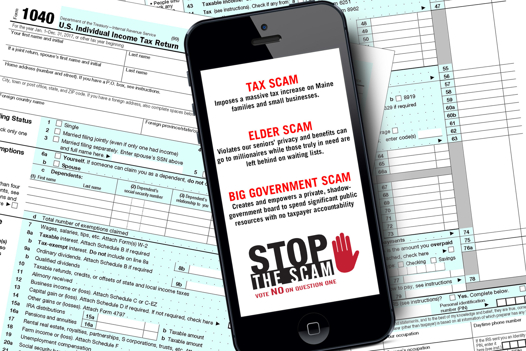 NO ON QUESTION ONE: Stop The Scam
