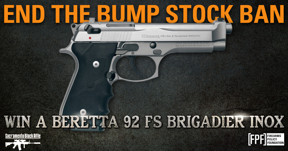 Firearms Policy Foundation: End the Bump Stock Ban - Win a Beretta 92 FS Brigadier Inox