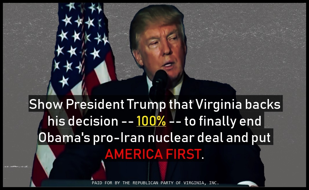 Republican Party of Virginia: Put AMERICA 1st -- END THE IRAN DEAL